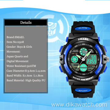 SMAEL LED Display Digital Children Watch